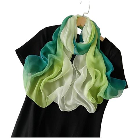 Sciarpa Shimmer: Elegante Sciarpa In Chiffon Di Perla Green - Foto 2