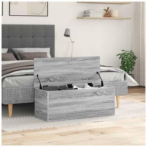 Contenitore Portaoggetti Grigio Sonoma 90x35x35 Cm Truciolato - Foto 3