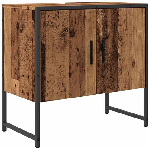 Mobile Lavabo Bagno Legno Antico 60x33x60 Cm Legno Multistrato - Foto 2