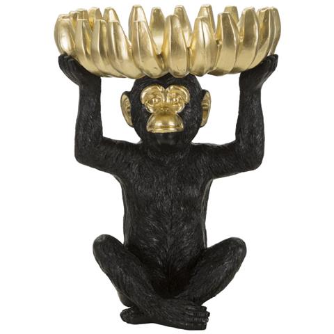 Vassoio Scimmia 10 - Nero - Poliresina - 23x23x31,5 Cm - Foto 1