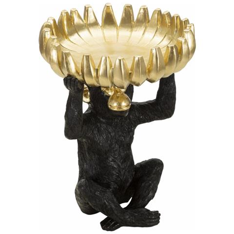 Vassoio Scimmia 10 - Nero - Poliresina - 23x23x31,5 Cm - Foto 2