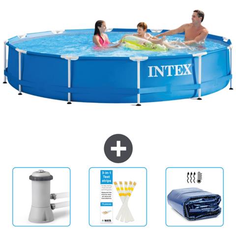 Piscina Fuori Terra - In Giro - 366x366x76 Cm - Blu - Include Accessori Coordinati Cb74 - Foto 1