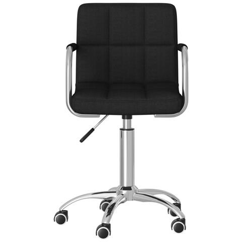 Sedia Da Pranzo Girevole Nera In Tessuto - Foto 1