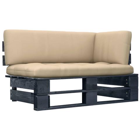 Divano Angolare Da Giardino Pallet Legno Pino Impregnato Nero - Foto 2