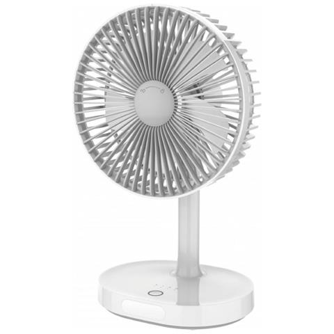 Ventilatore Portatile Da Tavolo Ricaricabile A 3 Velocità Da 3000 Mah, Bianco - Foto 1