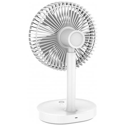 Ventilatore Portatile Da Tavolo Ricaricabile A 3 Velocità Da 3000 Mah, Bianco - Foto 5