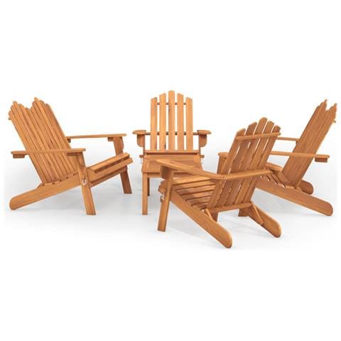 Set Salotto da Giardino Adirondack 5pz Legno Massello di Acacia - Foto 1