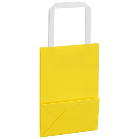 Sacchetti di Carta 250 pz con Manici Gialli 15x8x21 cm - Foto 9