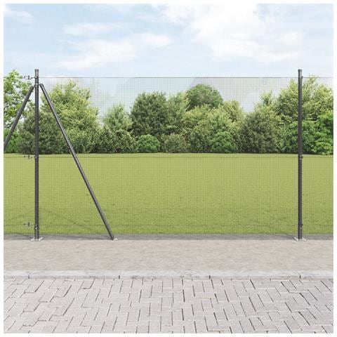 Recinzione Metallica Saldato con Base in Cemento 25 x 1,6 m - Foto 2