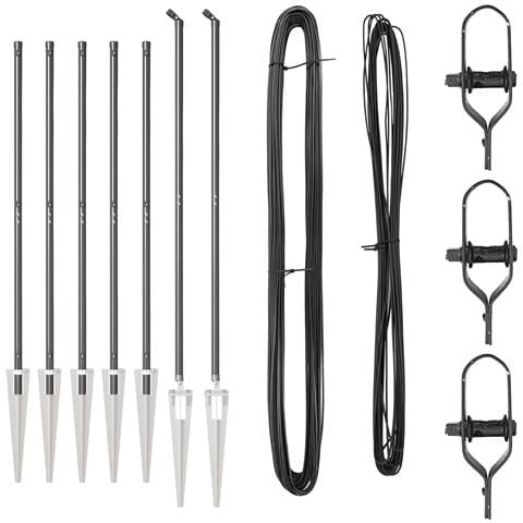 Pali per Recinzione con Punta 7 pc Ø32 mm 170 cm Acciaio Zincato - Foto 1