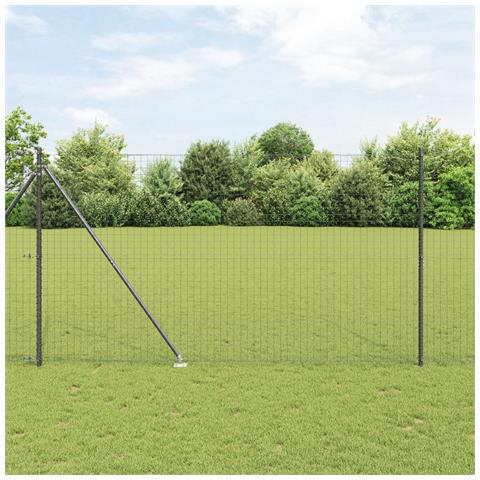 Pali per Recinzione con Punta 7 pc Ø32 mm 170 cm Acciaio Zincato - Foto 2