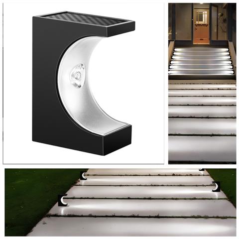 Lampada Solare Da Esterno Per Scale - Illuminazione Bianca Per Giardini E Vialetti  4-pack - Foto 2