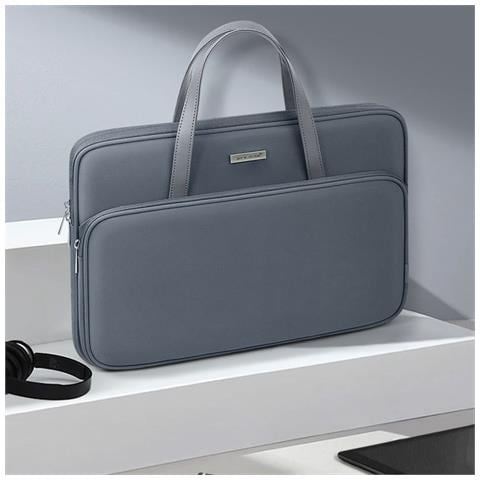 Elegante Borsa Per Laptop In Poliestere Grigio Scuro - Resistente All'acqua, Leggera E Antiurto L - Foto 6