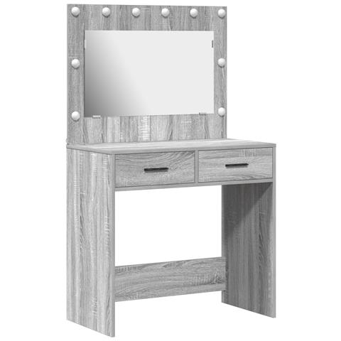 Tavolo da Dressing con luci LED Grigio Sonoma 78,5x41x135 cm - Foto 1