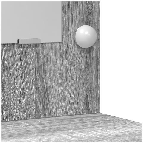 Tavolo da Dressing con luci LED Grigio Sonoma 78,5x41x135 cm - Foto 9