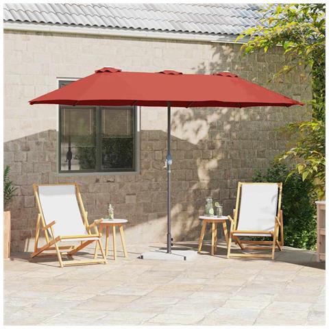 Ombrello da giardino Terracotta 370 x 197 x 239 cm - Foto 2