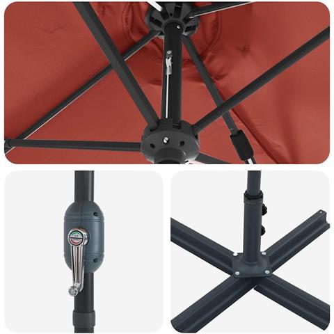 Ombrello da giardino Terracotta 370 x 197 x 239 cm - Foto 9