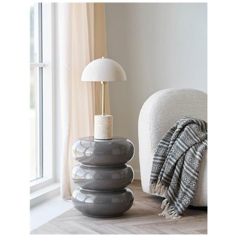 Tavolino Rosolina - Marrone - Fibra Di Vetro - 35,5x35,5x44 Cm - Foto 2