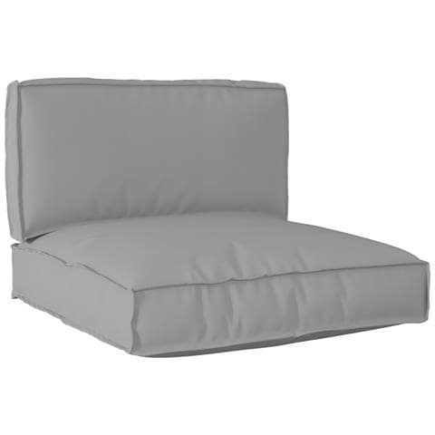Set di Cuscini per Pallet a 2 Pezzi in Tessuto Oxford Grigio - Foto 1