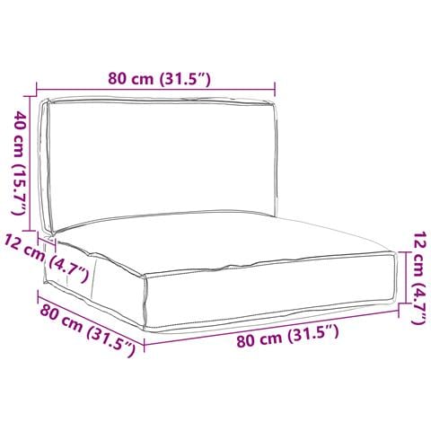 Set di Cuscini per Pallet a 2 Pezzi in Tessuto Oxford Grigio - Foto 8