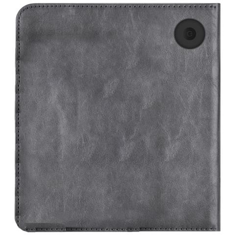Custodia A Libro In Pelle Pu Grigia Compatibile Con Kobo Libra 2 - Antiurto, Smart Sleep/wake, Design Portatile - Foto 2