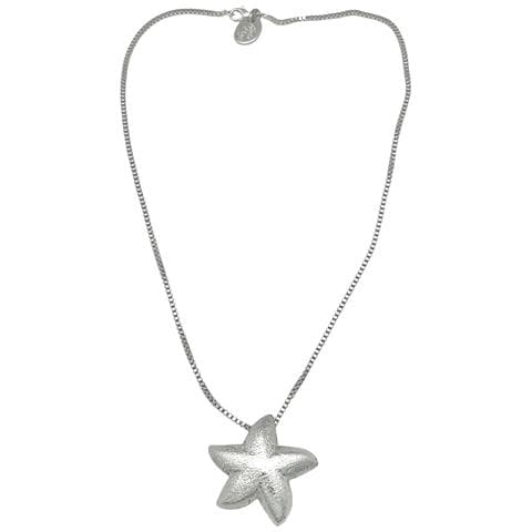 Collana A Forma Di Stella Marina In Argento 10µ E Ottone Placcato. Lunghezza 50 Cm. - Foto 1