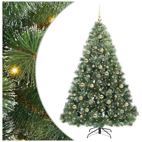 Albero di Natale artificiale con 300 LED Verde 210 cm PE e PVC - Foto 1