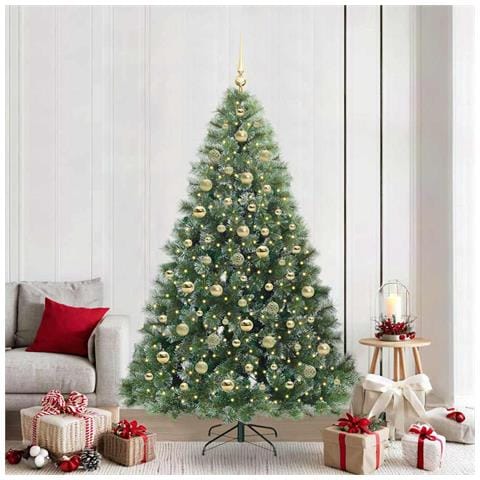 Albero di Natale artificiale con 300 LED Verde 210 cm PE e PVC - Foto 2