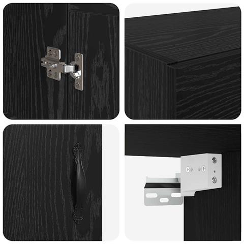 Pensile Rovere Nero 69,5 x 34 x 90 cm Legno multistrato - Foto 9