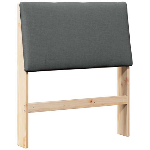 Testiera imbottita Grigio scuro 75 cm Pino massello - Foto 1