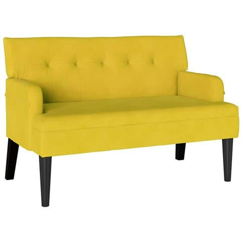 Panca Chesterfield Giallo 112 x 65.5 x 75 cm Velluto - Foto 1