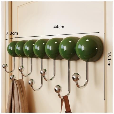 Gancio A Ventosa Con 7 Ganci - Senza Trapano, Ideale Per Abiti, Cappelli E Stoccaggio Green - Foto 2