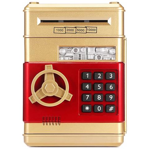 Salvadanaio cassaforte per monete, banconote, ATM, denaro, aperto con codice PIN, deposito contanti oro - Foto 4