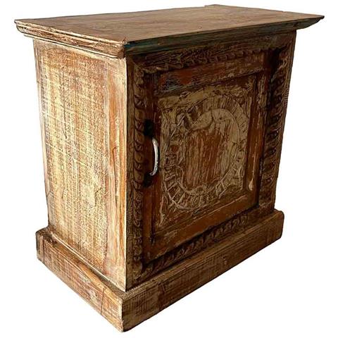 Tavolo In Legno Finitura Artigianale Marrone 52x30x57h Cm - Foto 1