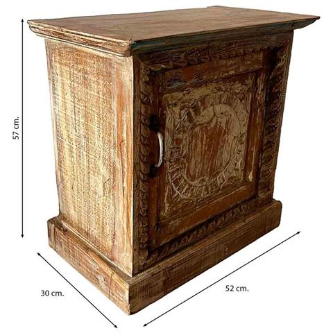 Tavolo In Legno Finitura Artigianale Marrone 52x30x57h Cm - Foto 2