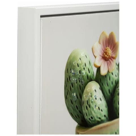 Stampa Su Tela Laccata Con Vasetto Di Cactus A, 40x40 Cm - Foto 2