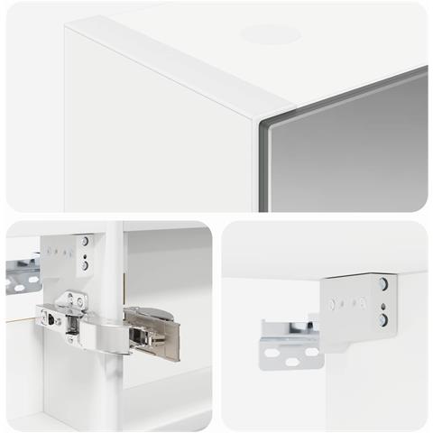 Mobiletto per specchio da bagno Bianco 40 x 10,5 x 60,5 cm - Foto 9