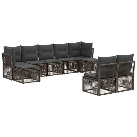 Set Divano da Giardino 9 pcs Grigio polyrattan - Foto 1
