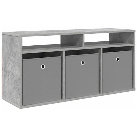 Lowboard con cassetto Grigio cemento 102 x 32 x 48,5 cm - Foto 1