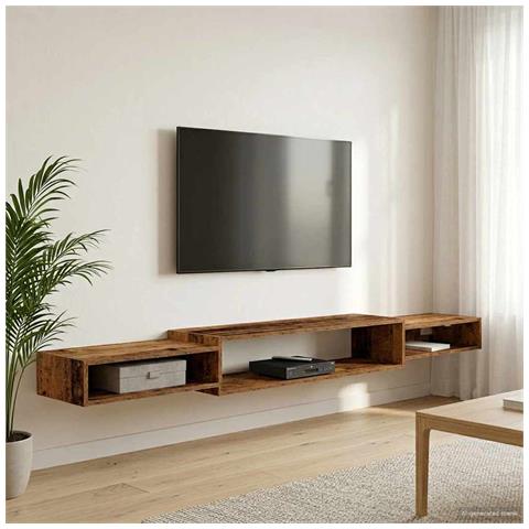 Mobile TV da Parete A parete Legno antico 220 x 28 x 21 cm - Foto 2