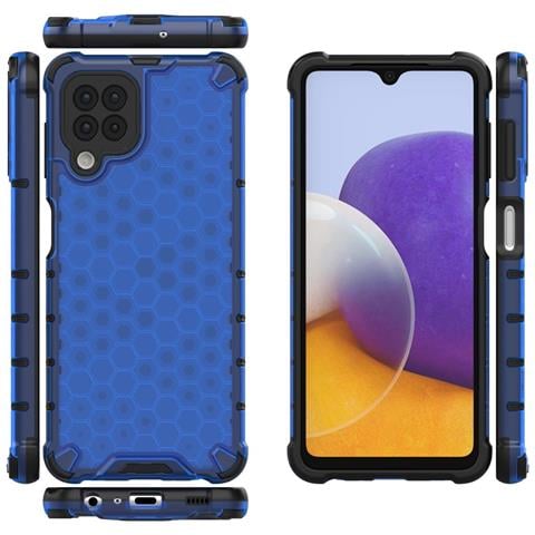 Honeycomb Corpo Con Copertura Rigida E Bumper In Tpu, Per Samsung Galaxy A22 4g, Blu - Foto 2