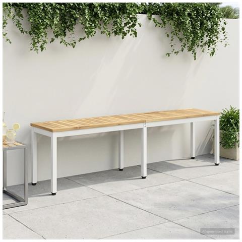 Panchina da giardino 161 x 35 x 45 cm Legno di Acacia Massello - Foto 2