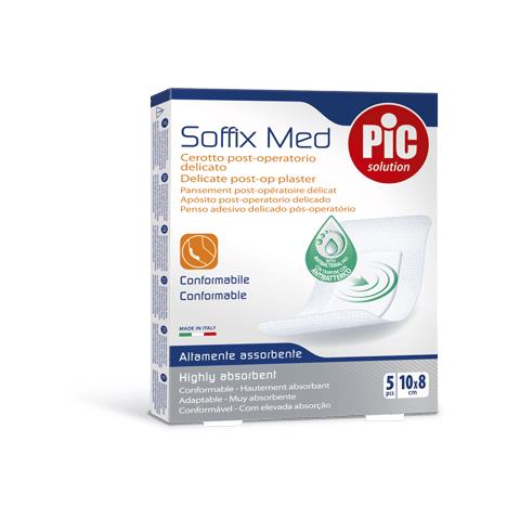 Cerotto Pic Soffix Med in Tnt con Tampone Centrale Assorbente Sterile Monouso 10X15 cm Antibatterico 5 Pezzi - Foto 1
