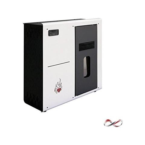Stufa A Pellet Slim 8 Bianca Kw / h 8 Acciaio 84x30xh90cm Telecomando - Foto 2
