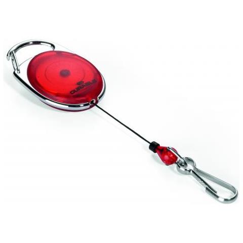 Chiocciola Yo-yo Style Ovale Gancio Filo Retrattile 80cm Moschettone Rosso - Foto 1