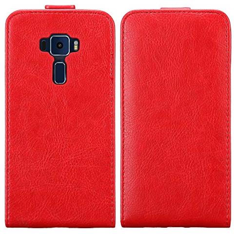Custodia Compatibile Con Asus Zenfone 3 In Rosso Mela - Coperchio Protettivo In Design Flip Con Chiusura Magnetica - Foto 2