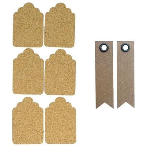 Adesivi In ? ? sughero X 6 - Etichette + 20 Etichette Kraft Con Gagliardetto - Foto 1