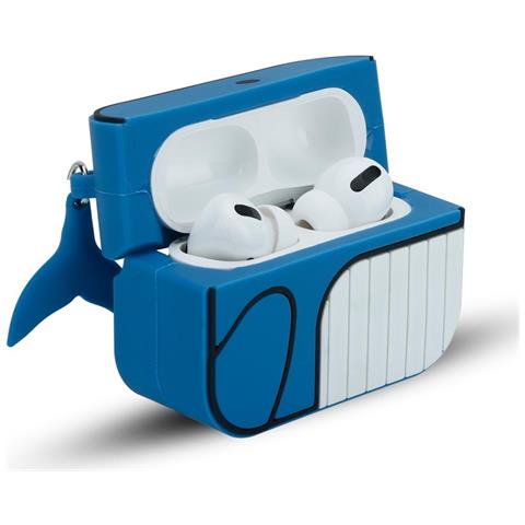 Custodia Compatibile Con Apple Airpod Pro 2 - Design Blue Whale - Custodia Protettiva Per Cuffie In Silicone Indossabile 3d Case Portachiavi - Foto 1