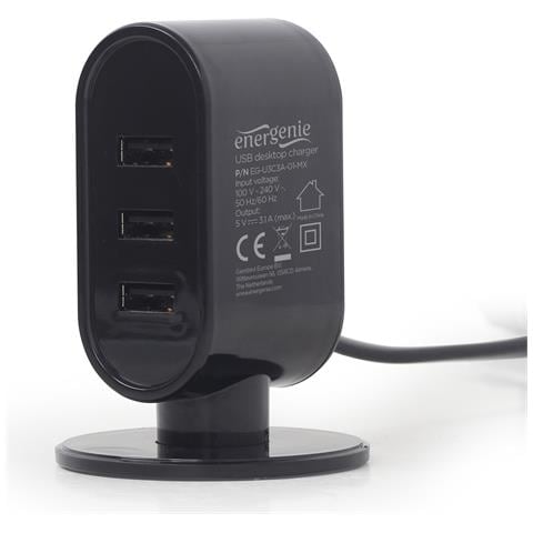 EG-U3C3A-01-MX Caricabatterie per dispositivi mobili Smartphone, Tablet Nero, Bianco AC Interno - Foto 2