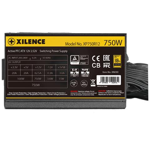 Performance A+ XP750R12 alimentatore per computer 750 W 20+4 pin ATX ATX Nero - Foto 2